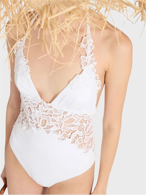 Costume intero con inserti in pizzo macramè ERMANNO SCERVINO | D484Y316UAR10601